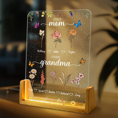 Personalized Gifts for Mom, Custom Grandma's Garden, Birth Month Flower Night Light, Mother's Day Gift Grandma Gifts, Mom Birthday Gifts