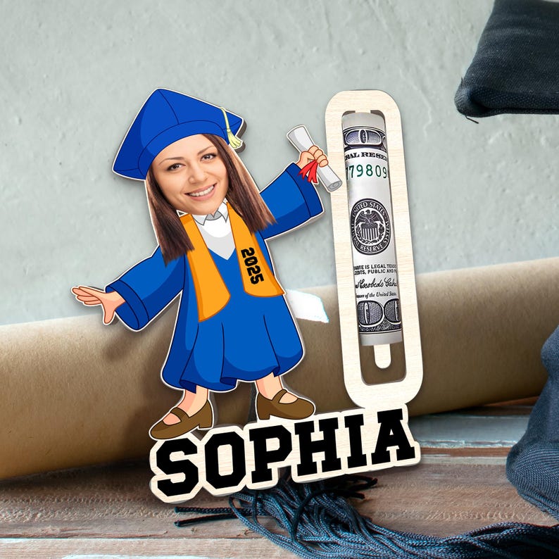 Personalized Graduation Gift, Custom Photo Graduation Money Holder, Grad Money Holder, Class Of 2025 Gift For Daughter, Graduation Keepsake