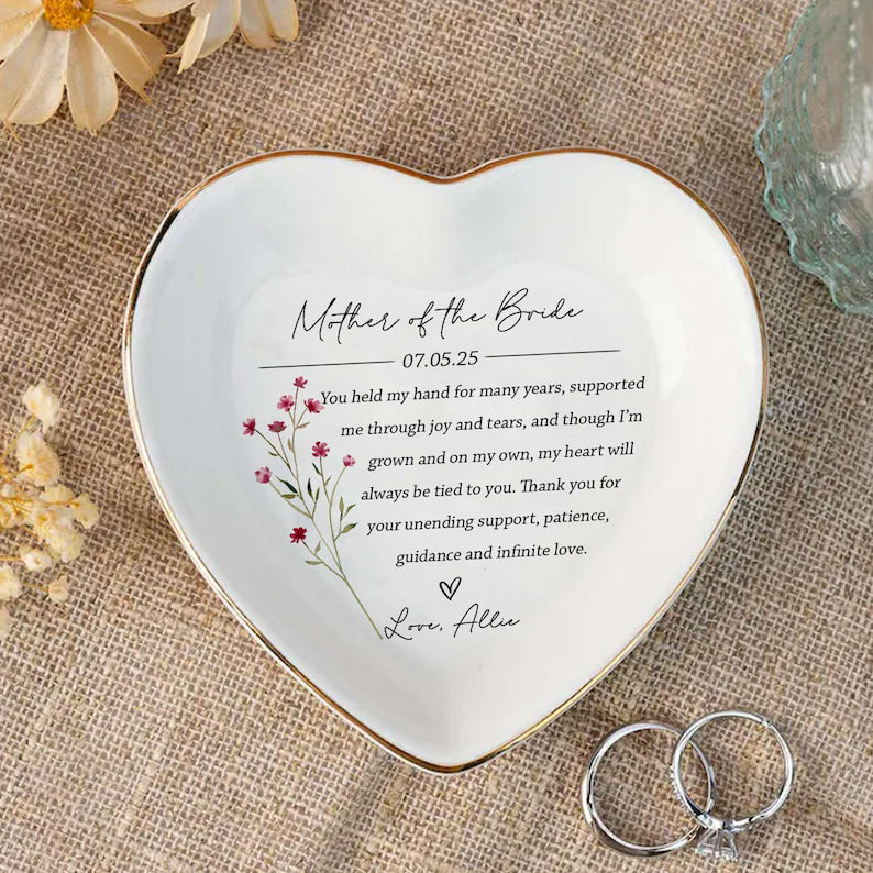 Mother's Of Groom Bride Dish, Rings Dish, Gift From Bride, Gift From Daughter, To My Mother On My Wedding Day, Wedding Bridal Party Gifts