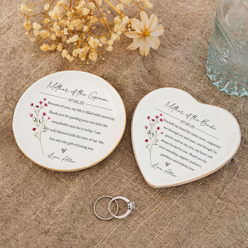Mother's Of Groom Bride Dish, Rings Dish, Gift From Bride, Gift From Daughter, To My Mother On My Wedding Day, Wedding Bridal Party Gifts