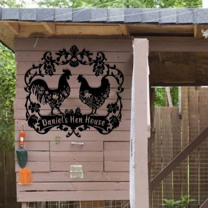 Custom Chicken Coop Sign Personalized Chicken Farm Sign Hen House Sign Chicken Coop Decor Farmhouse Decor Gift for dad Mothers Day Gift
