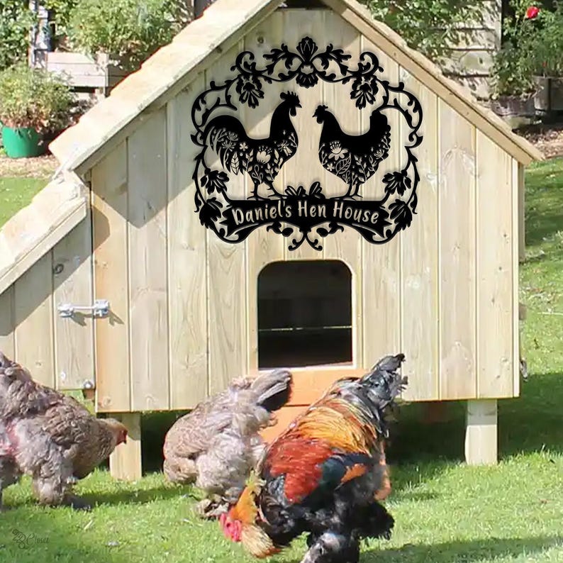 Custom Chicken Coop Sign Personalized Chicken Farm Sign Hen House Sign Chicken Coop Decor Farmhouse Decor Gift for dad Mothers Day Gift