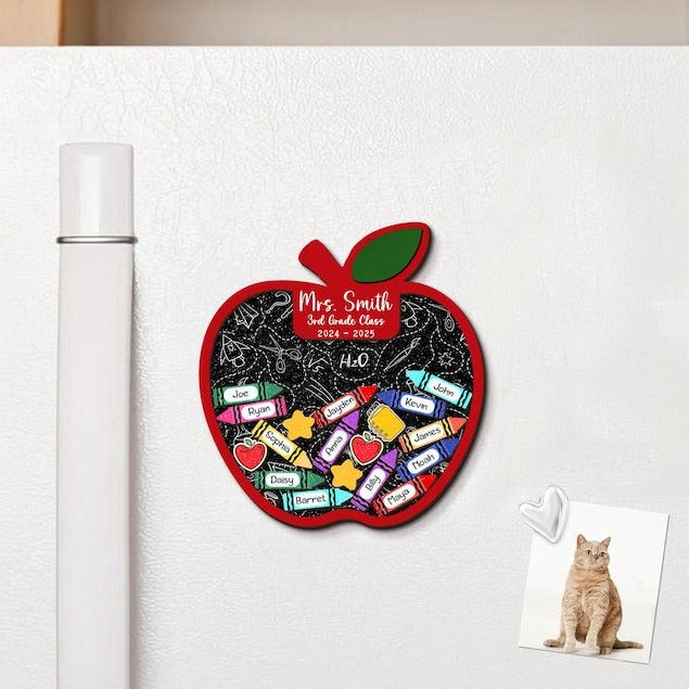 Teacher Apple Magnet, Back To School Gift For Teacher, Teacher Gifts, Teacher 3D Fridge Magnet, Teacher Shaker Magnet, Teacher Appreciation