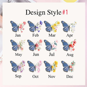 Custom Name Jewelry Dish,Personalised Butterfly Trinket Dish with Flower,Birdesmaid Gift,Birth Flower Ring Dish,Birthday Gift for Mom,Her