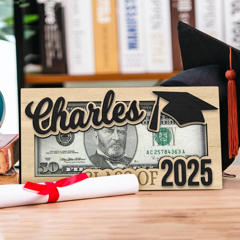Personalized Graduation 2026 Money Holder Gift, Custom Gift for Grad Student, Gift for High School Senior, Custom Grad Name Cash Holder
