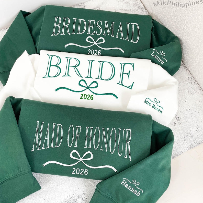 Custom Bride/Maid of Honor/Bridesmaid Embroidered Sweatshirt, Bridal Party Merch,Bridal Shower Favors, Bachelorette Party Gift, Wedding Gift il_794xN.6783160001_k6ok.jpg