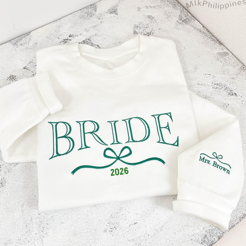Custom Bride/Maid of Honor/Bridesmaid Embroidered Sweatshirt, Bridal Party Merch,Bridal Shower Favors, Bachelorette Party Gift, Wedding Gift il_794xN.6783160061_fjas.jpg