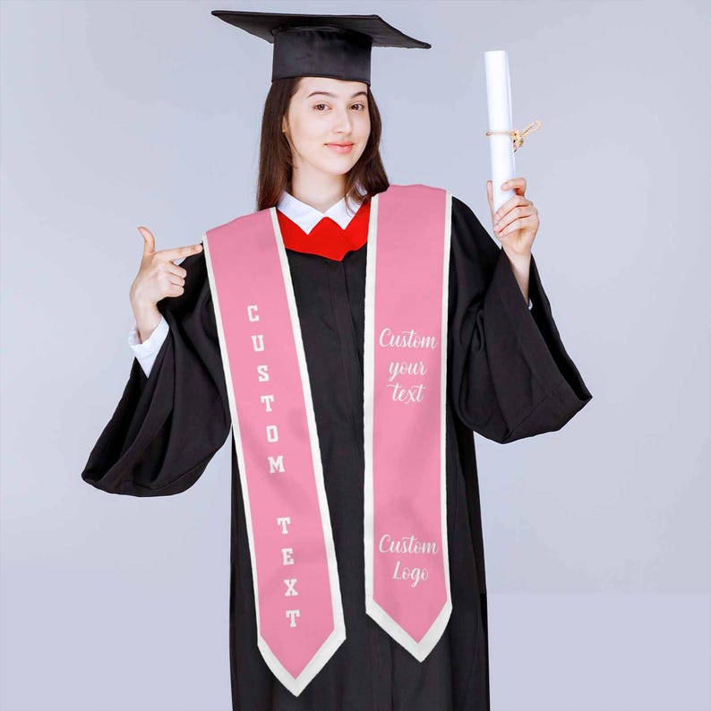 Custom Graduation Stole: Personalized Text & Logo, Class of 2026