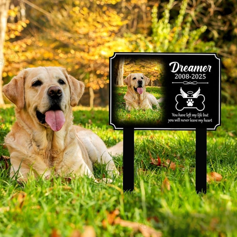 Personalized Dog/ Cat Photo Memorial Stake, Dog Photo Grave Marker, Dog Memorial Garden Sign, Remembrance Plaque, Sympathy Gift