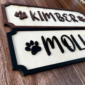 Wooden Pet Name Sign, Personalised Dog Cat Name Plaque For Pet House Room Crate Feeding Area Gifts For Dog Pet Lover Gift Vintage Pet Board