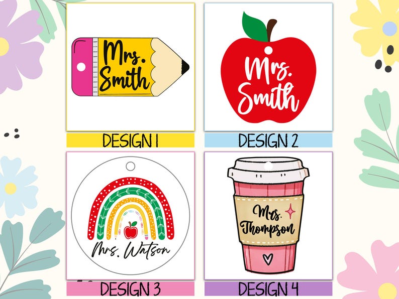 Custom Teacher Keychain, Pencil, Apple, Rainbow, Coffee Shapes, Cute Teacher Appreciation Gift, Personalized Teacher Graduation Gift