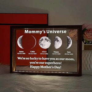 Custom Moons Phase LED Night Light, Personalized Moons Phase with Kids Names, Mother s Day Gifts,Gift for Mama,Custom Night light Moon Phase