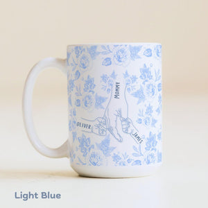 Gift for Boy Mom Twin Mommy Personalized Mother's Day Mug Baby Shower Birthday Custom Cup Custom Mother's Day Mug Holding Hands with Kids