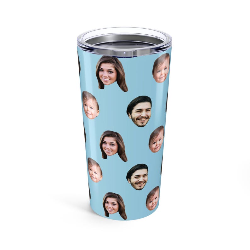 Custom Tumbler, Personalized Photo Tumbler With Text, Customized Travel Mug, Personalized Gift, Face Tumbler, Gift For Him, Gift For Her