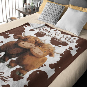 Personalized You and Me We Got This Highland Cow Couple Soft Throw Blanket with Name Anniversary Valentine's Day Birthday Gift for Couples
