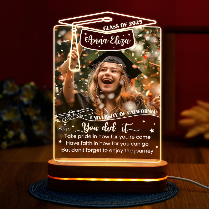 Graduation 2025 Gift, Class of 2025, Personalized Night Light Graduates Plaque, New Graduation Gift, High School, College Graduated