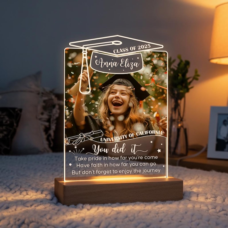 Graduation 2025 Gift, Class of 2025, Personalized Night Light Graduates Plaque, New Graduation Gift, High School, College Graduated
