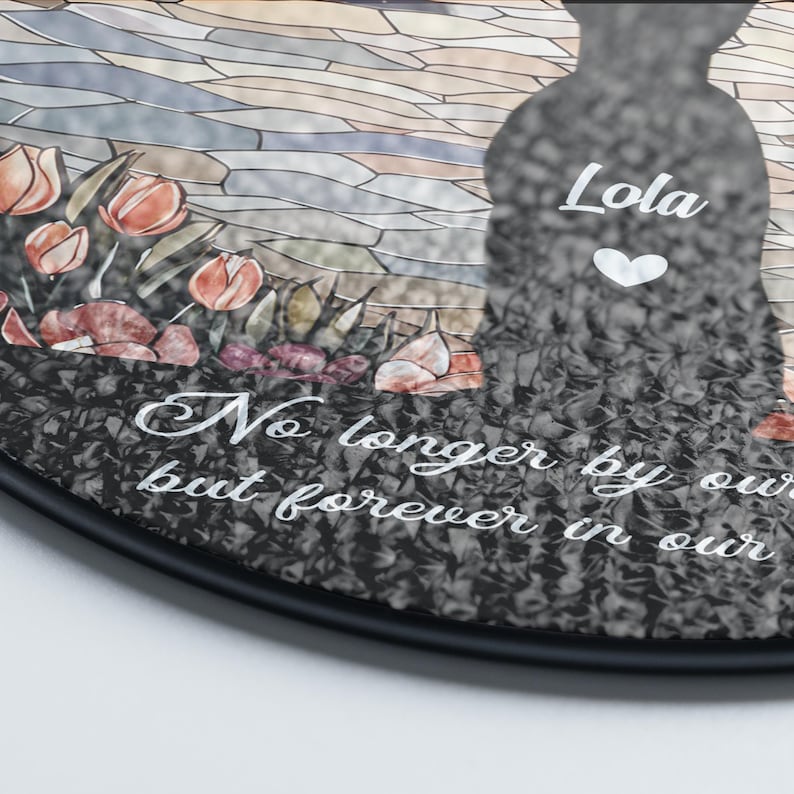 Personalized Dog Memorial Stained Glass Suncatcher, Custom Dog Loss Sympathy Sun Catcher, Dog Lover Gift, Dog Remembrance Gift