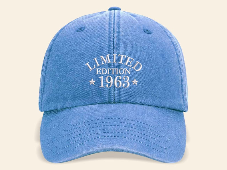 Custom Birthday Hat, Embroidered Age Cap, Personalized 50th 60th 70th Birthday Gift, Custom Year Mom/Dad Hats, Milestone Birthday Cap Gifts
