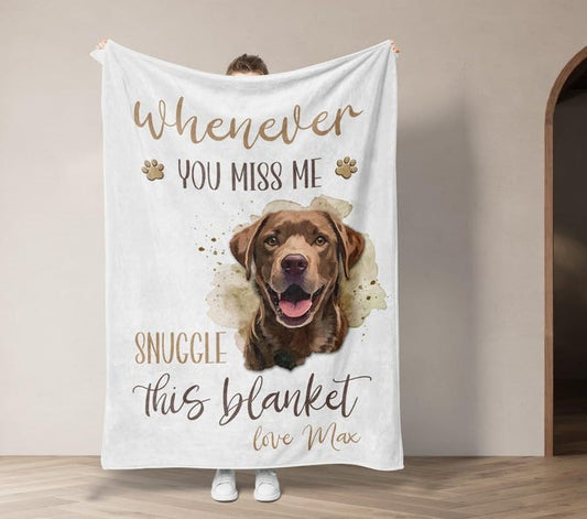 Custom Dog Memorial Blanket Using Pet Photo + Name Personalized Pet Memorial Gift Customize Dog Blankets Cat Picture Photo Blanket Mom Gift