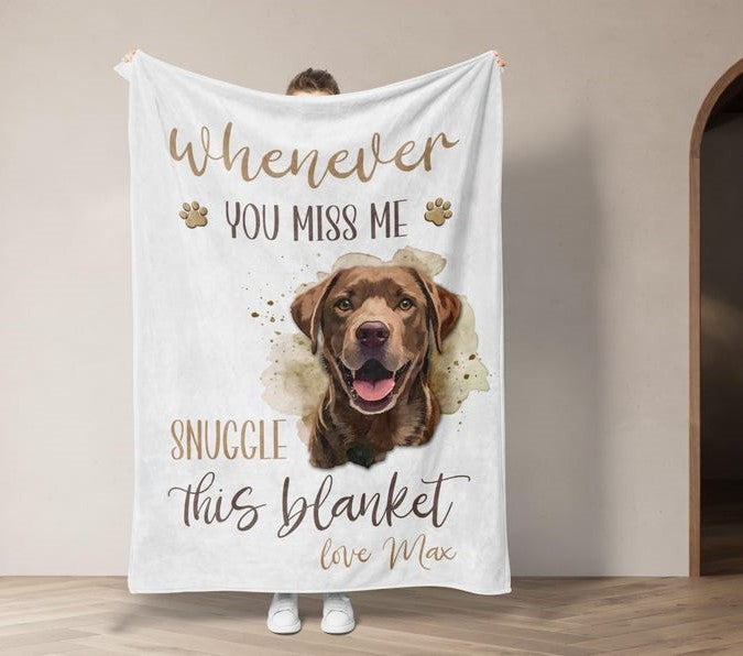 Custom Dog Memorial Blanket Using Pet Photo + Name Personalized Pet Memorial Gift Customize Dog Blankets Cat Picture Photo Blanket Mom Gift