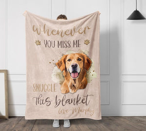 Custom Dog Memorial Blanket Using Pet Photo + Name Personalized Pet Memorial Gift Customize Dog Blankets Cat Picture Photo Blanket Mom Gift