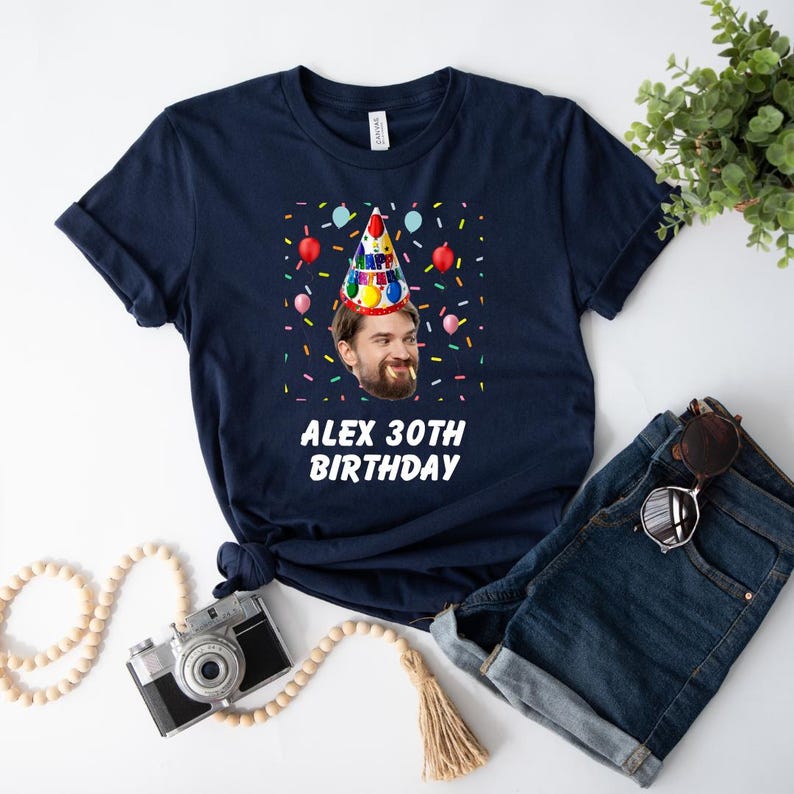 Funny Birthday Shirt, Birthday Photo Shirts, Matching Birthday Party Group Shirt, Custom Face Birthday Shirt, Custom Photo Shirt, Face Shirt