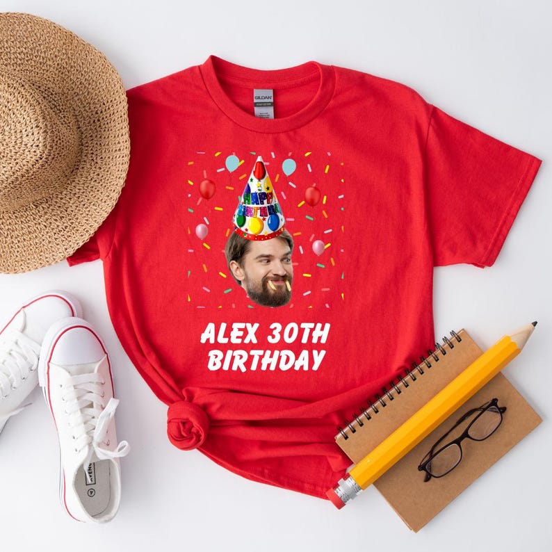 Funny Birthday Shirt, Birthday Photo Shirts, Matching Birthday Party Group Shirt, Custom Face Birthday Shirt, Custom Photo Shirt, Face Shirt