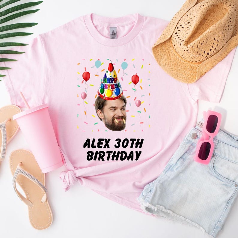 Funny Birthday Shirt, Birthday Photo Shirts, Matching Birthday Party Group Shirt, Custom Face Birthday Shirt, Custom Photo Shirt, Face Shirt