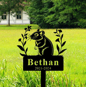 Custom Gerbil Memorial Stake,Personalized Gerbil Name Garden Decor,Gerbil Metal Sign,Rat Grave Marker,Pet Keepsake Gift,Gerbil Lover Gift