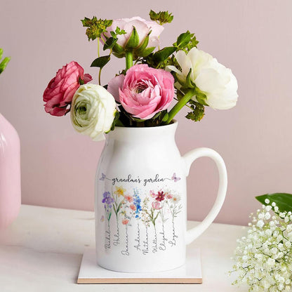 Custom Birth Month Flowers Vases, Grandma's Mom's Garden Flower Vase, Custom Mom Vases, Mother's Day Gifts, Grandma's Gift, Gifts for Mom