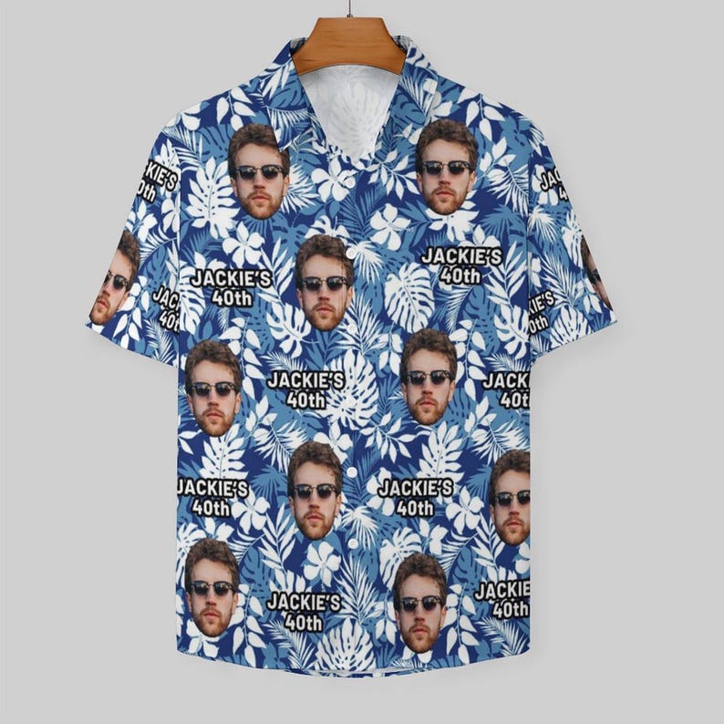Custom 40th Birthday Face Hawaiian Shirt: Personalized Party Apparel