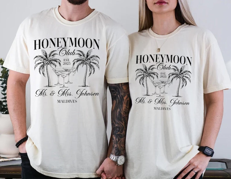 Couples Honeymoon Vacation Shirts, Mr and Mrs Matching Shirts, Just Married Shirt, Hubby Wifey Shirts, His & Hers Gifts, Honeymoon Vibes Tee