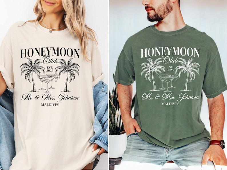 Couples Honeymoon Vacation Shirts, Mr and Mrs Matching Shirts, Just Married Shirt, Hubby Wifey Shirts, His & Hers Gifts, Honeymoon Vibes Tee