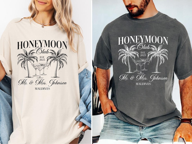 Couples Honeymoon Vacation Shirts, Mr and Mrs Matching Shirts, Just Married Shirt, Hubby Wifey Shirts, His & Hers Gifts, Honeymoon Vibes Tee