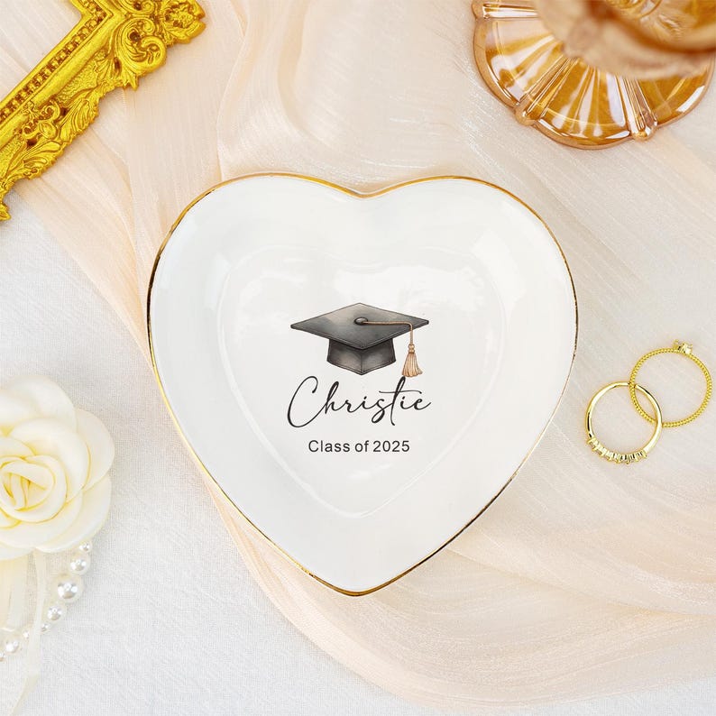 Personalized Graduation Gift, Custom Jewelry Dish, Class of 2026 College Graduation Gift for Her, Masters Degree, PHD Graduation Keepsake