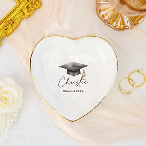 Personalized Graduation Gift, Custom Jewelry Dish, Class of 2026 College Graduation Gift for Her, Masters Degree, PHD Graduation Keepsake