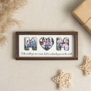 Personalized Mom Photo Wooden Frame, Custom Table Memory Decor Custom Mom Photo Gifts For Wife From Husband, Mom Birthday Gifts, Mother's Day Gifts For Mom From Daughter Son