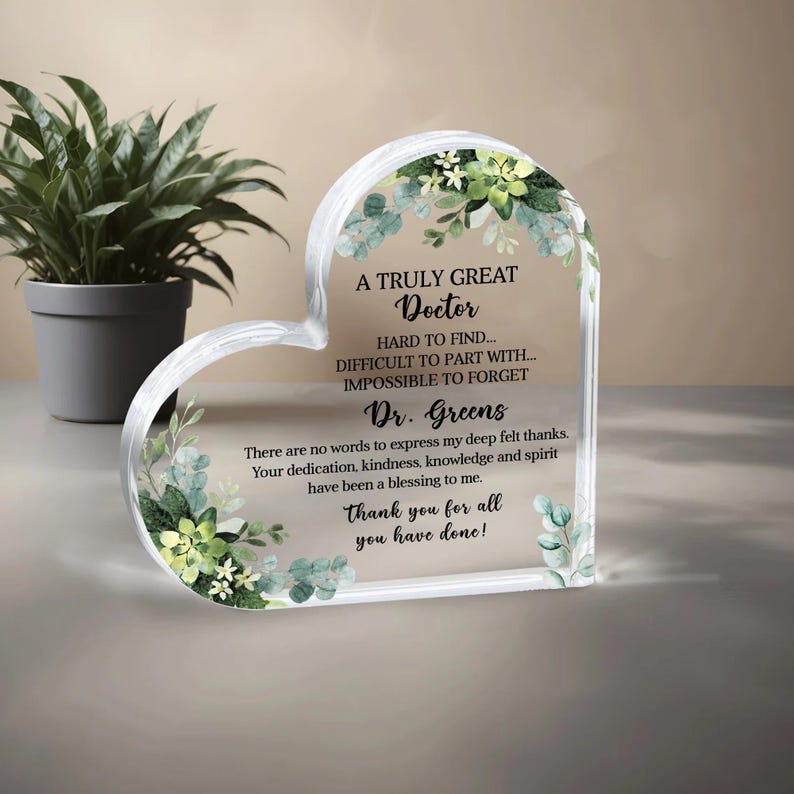 Personalised Doctor Gift Custom Acrylic Plaque, Appreciation Doctor Gift, Doctor Retirement Gift, Doctor Leaving Gift, Thank You Gift Doctor