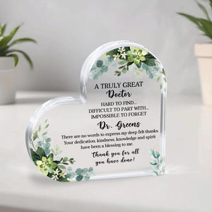 Personalised Doctor Gift Custom Acrylic Plaque, Appreciation Doctor Gift, Doctor Retirement Gift, Doctor Leaving Gift, Thank You Gift Doctor