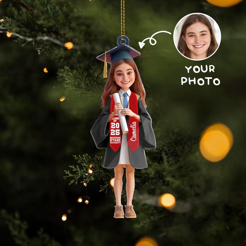 Personalized Graduation Ornament: Class of 2025 Keepsake