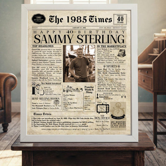 Birthday Newspaper | Back In The year 1985 They Were Born | 40th Birthday Sign | Born In 1985 Year | Birthday Party Decor | Unique Birthday Ideas