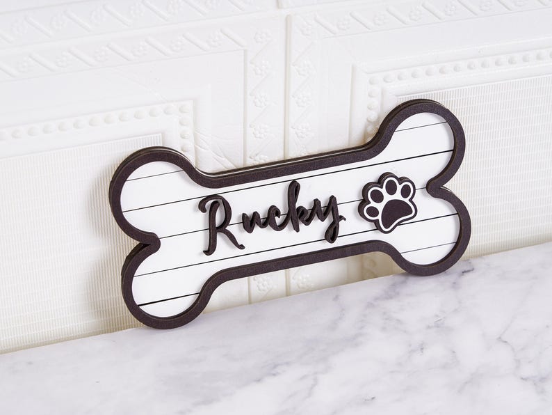 Personalized Dog Bone Name Sign, Handmade Wood Dog Gift, Dog Room Sign, Personalized Wood Crate Sign, Pet Name Sign
