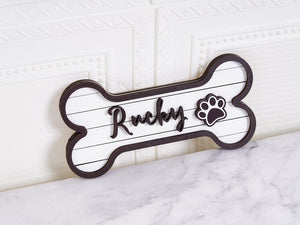 Personalized Dog Bone Name Sign, Handmade Wood Dog Gift, Dog Room Sign, Personalized Wood Crate Sign, Pet Name Sign
