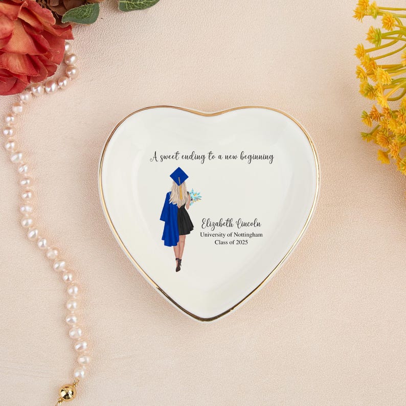 Graduation Gift for Her, Personalized Jewelry Dish for Daughter, PHD Graduation, Masters Degree Gift, Graduation Jewelry Dish, Class of 2025