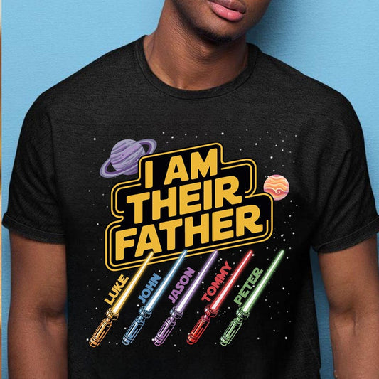 Personalized Fathers Day T-Shirt, I Am Their Father Shirt, Custom Dad Shirt With Kids Names, Father's Day Gift, Dad Shirt