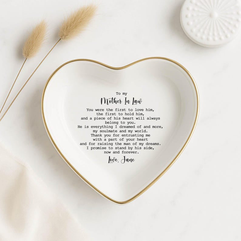 To My Mother in Law On Wedding Day, Custom Jewelry Dish For Mother Of The Groom, Future Mother In Law Ring Dish, Mother Mother's Day Gift