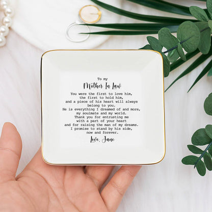 To My Mother in Law On Wedding Day, Custom Jewelry Dish For Mother Of The Groom, Future Mother In Law Ring Dish, Mother Mother's Day Gift