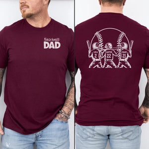 Custom Baseball Dad Shirt with Three Players Names & Numbers Baseball Dad Shirt Baseball Dad Tee Custom Fathers Day Gift for Dad Baseball