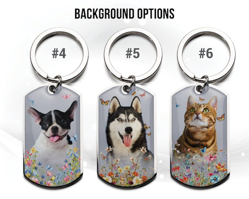 Personalized Pet Memorial Keychain with Photo & Name, Loss of Dog Gift